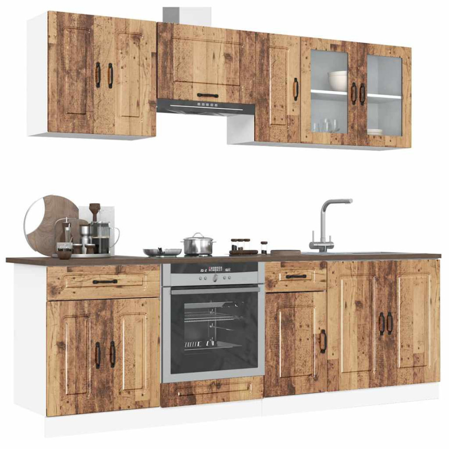 vidaXL 8-delige Keukenkastenset Kalmar bewerkt hout oud houtkleurig vidaXL 8-delige Keukenkastenset Kalmar bewerkt hout oud houtkleurig afbeelding 1