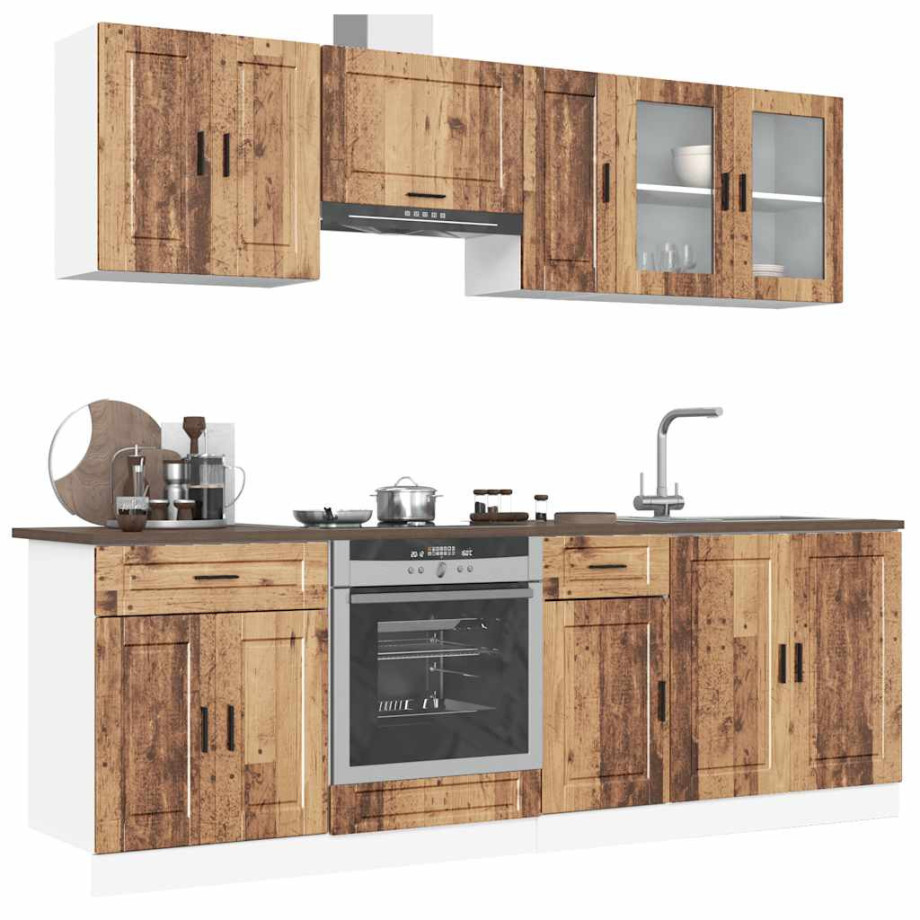 vidaXL 8-delige Keukenkastenset Kalmar bewerkt hout oud houtkleurig vidaXL 8-delige Keukenkastenset Kalmar bewerkt hout oud houtkleurig afbeelding 1