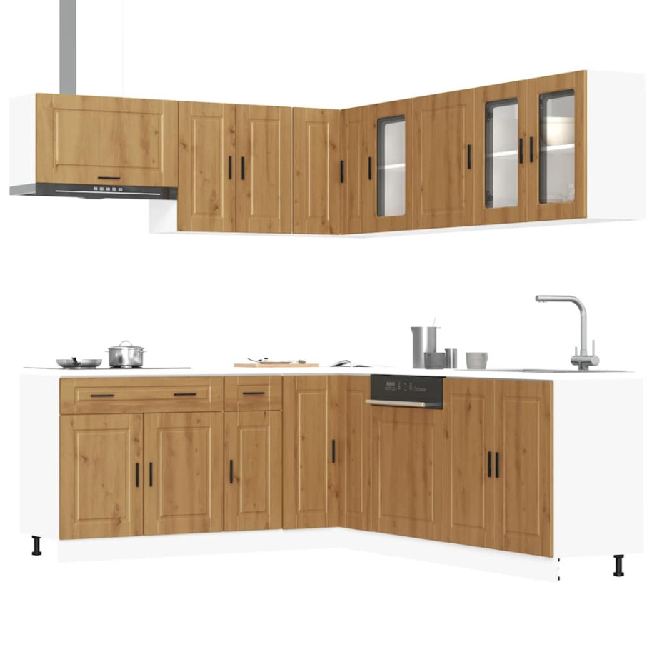vidaXL 11-delige Keukenkastenset Porto bewerkt hout artisanaal eiken afbeelding 1