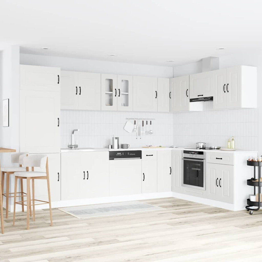 vidaXL Keukenkast met opslag Kalmar Wit 80 x 46 x 81,5 cm Bewerkt hout afbeelding 1