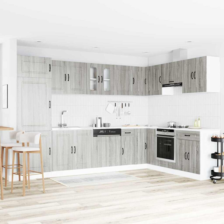 vidaXL Keukenkast Kalmar Grijs Sonoma 80 x 46 x 81,5 cm Bewerkt hout vidaXL Keukenkast Kalmar Grijs Sonoma 80 x 46 x 81,5 cm Bewerkt hout afbeelding 1