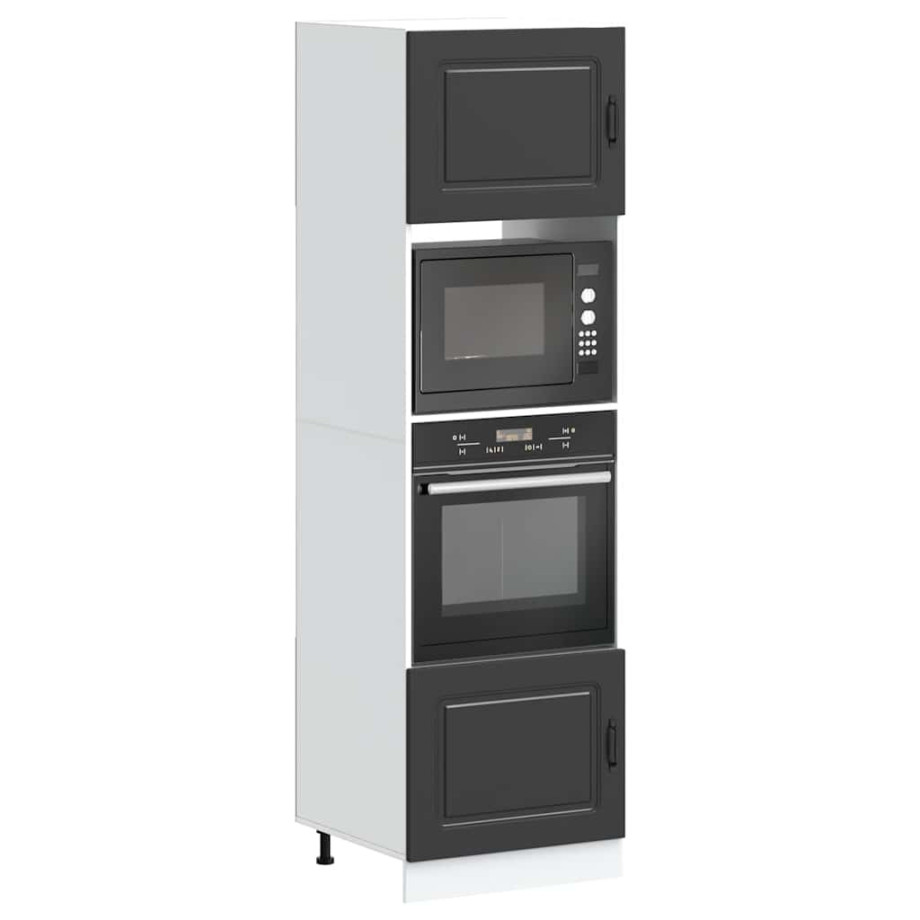vidaXL Ovenkasten 2 st Kalmar bewerkt hout zwart vidaXL Ovenkasten 2 st Kalmar bewerkt hout zwart afbeelding 1