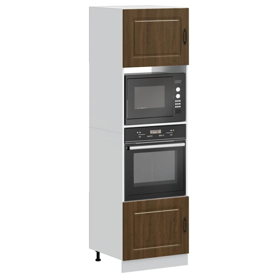 vidaXL Ovenkasten 2 st Kalmar bewerkt hout bruin eikenkleur vidaXL Ovenkasten 2 st Kalmar bewerkt hout bruin eikenkleur afbeelding 1