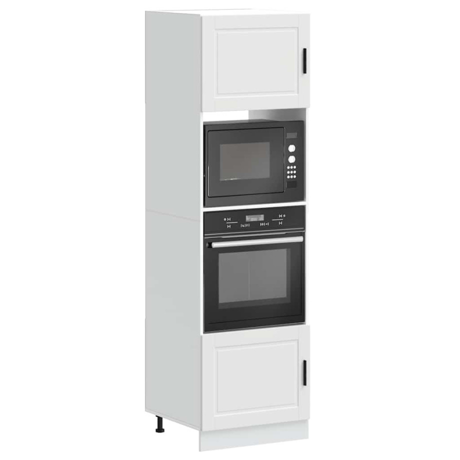 vidaXL Ovenkasten 2 st Porto bewerkt hout wit vidaXL Ovenkasten 2 st Porto bewerkt hout wit afbeelding 1