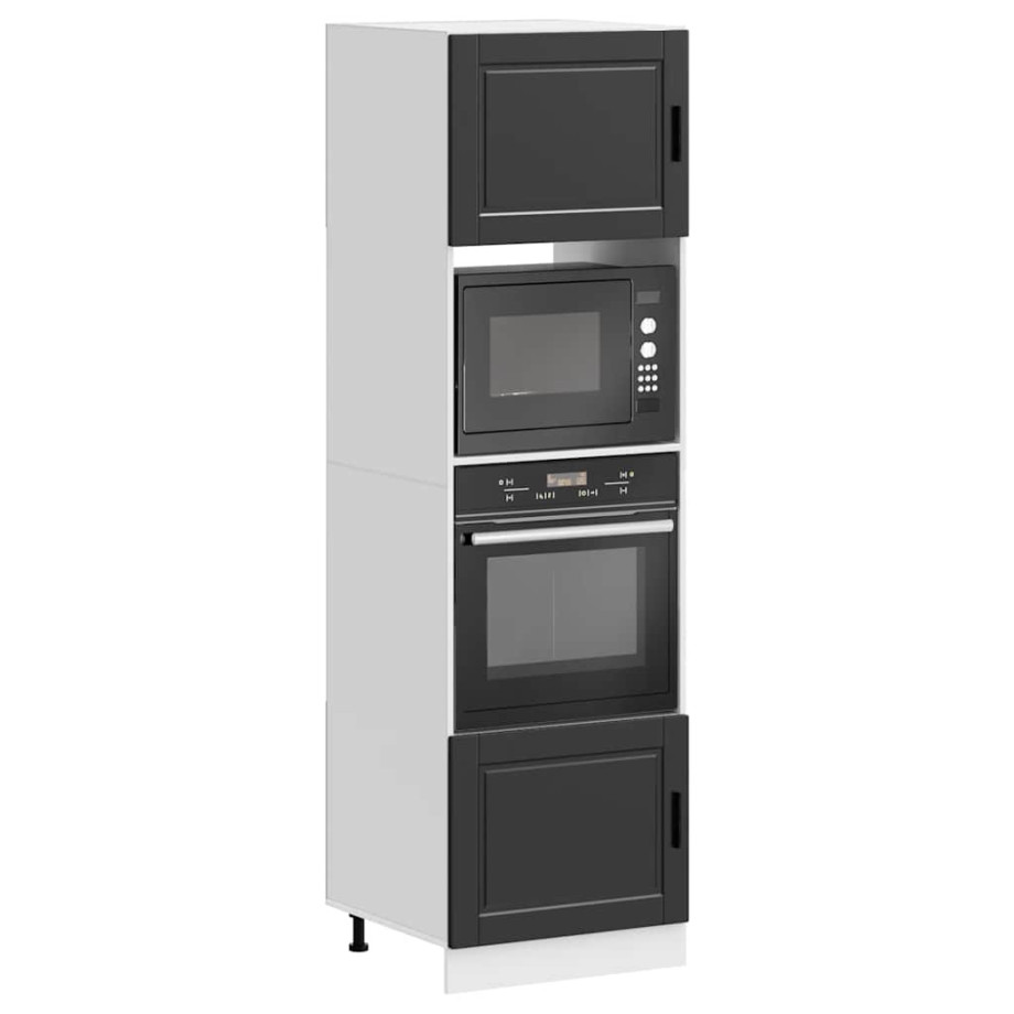 vidaXL Ovenkasten 2 st Porto bewerkt hout zwart vidaXL Ovenkasten 2 st Porto bewerkt hout zwart afbeelding 1