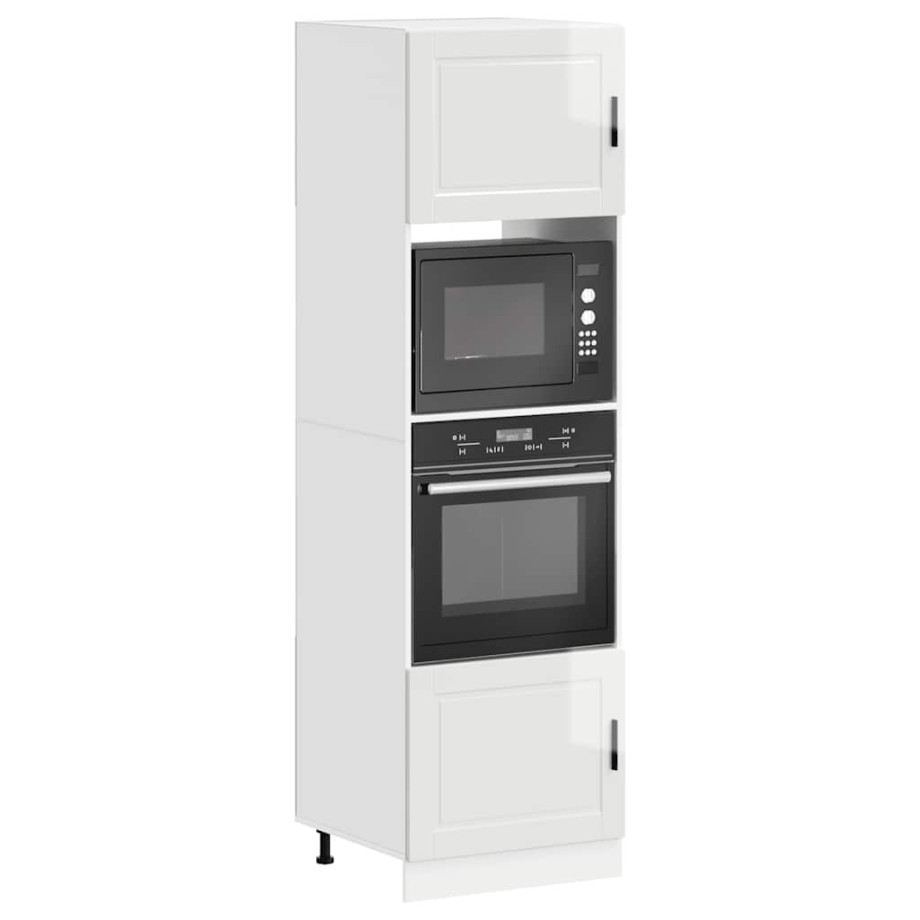 vidaXL Ovenkasten 2 st Porto bewerkt hout glanzend wit vidaXL Ovenkasten 2 st Porto bewerkt hout glanzend wit afbeelding 1