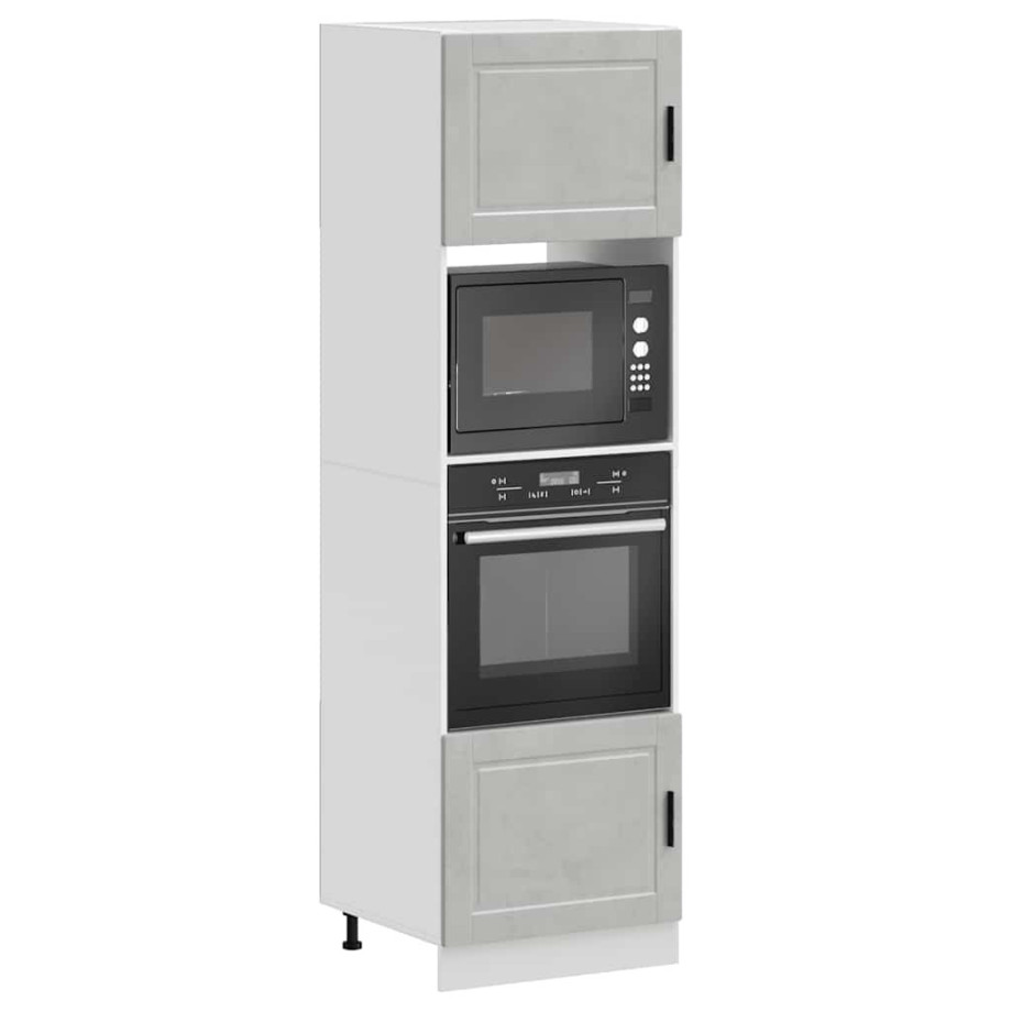vidaXL Ovenkasten 2 st Porto bewerkt hout betongrijs vidaXL Ovenkasten 2 st Porto bewerkt hout betongrijs afbeelding 1