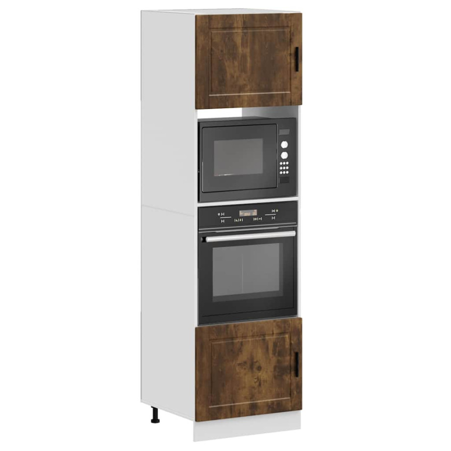 vidaXL Ovenkasten 2 st Porto bewerkt hout gerookt eikenkleurig vidaXL Ovenkasten 2 st Porto bewerkt hout gerookt eikenkleurig afbeelding 1