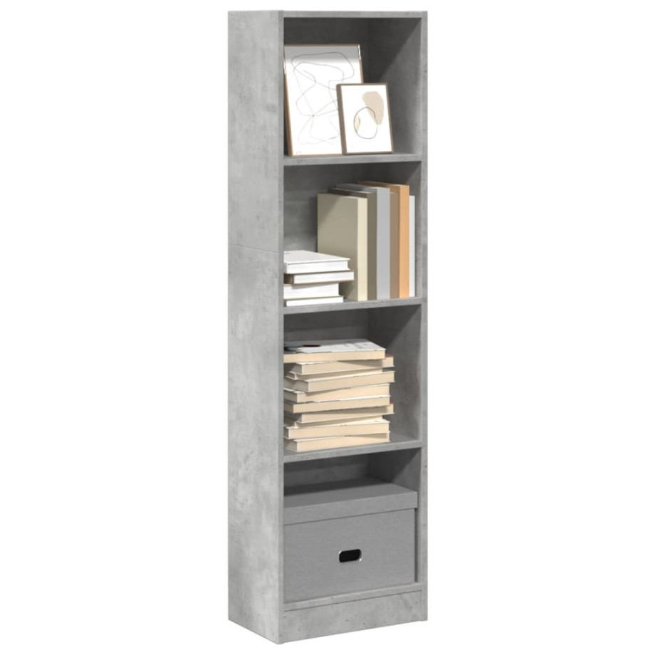 vidaXL Boekenkast 40x24x143 cm bewerkt hout betongrijs afbeelding 1