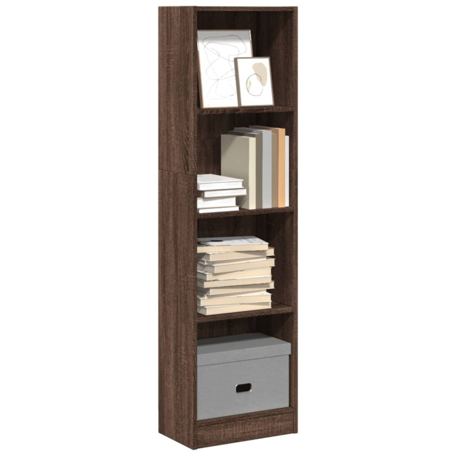 vidaXL Boekenkast 40x24x143 cm bewerkt hout bruin eikenkleurig afbeelding 1