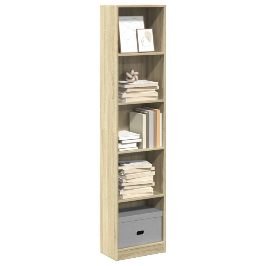 vidaXL Boekenkast 40x24x176 cm bewerkt hout sonoma eikenkleurig vidaXL Boekenkast 40x24x176 cm bewerkt hout sonoma eikenkleurig afbeelding 1