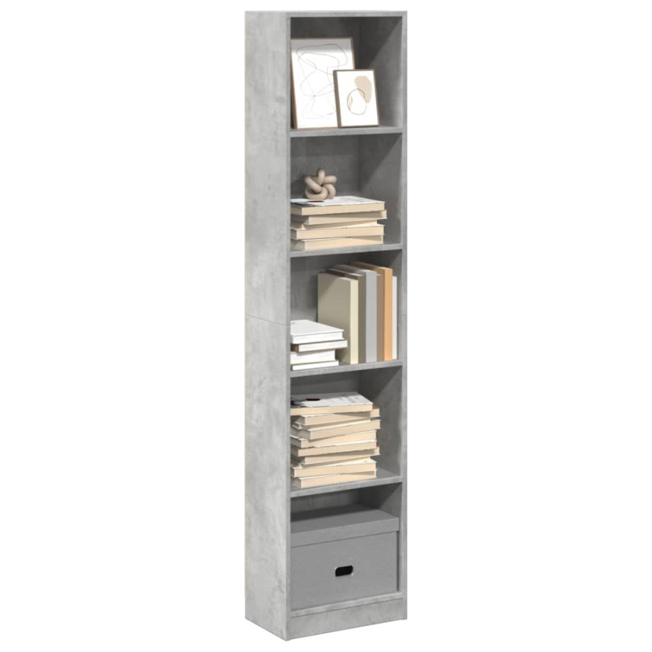 vidaXL Boekenkast 40x24x176 cm bewerkt hout betongrijs afbeelding 1