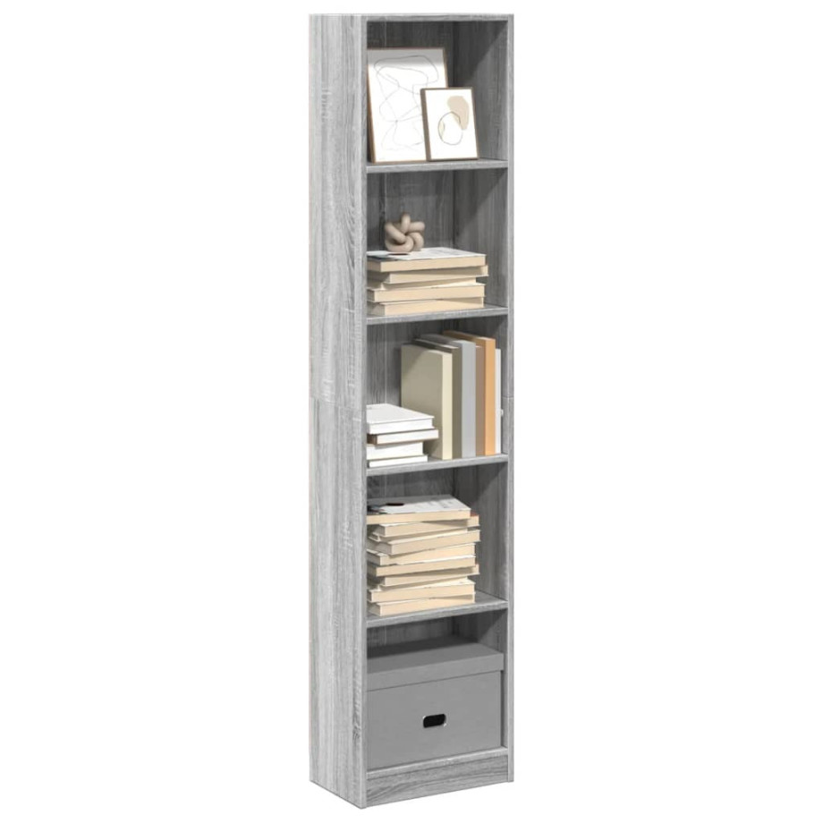 vidaXL Boekenkast 40x24x176 cm bewerkt hout grijs sonoma eikenkleurig afbeelding 1