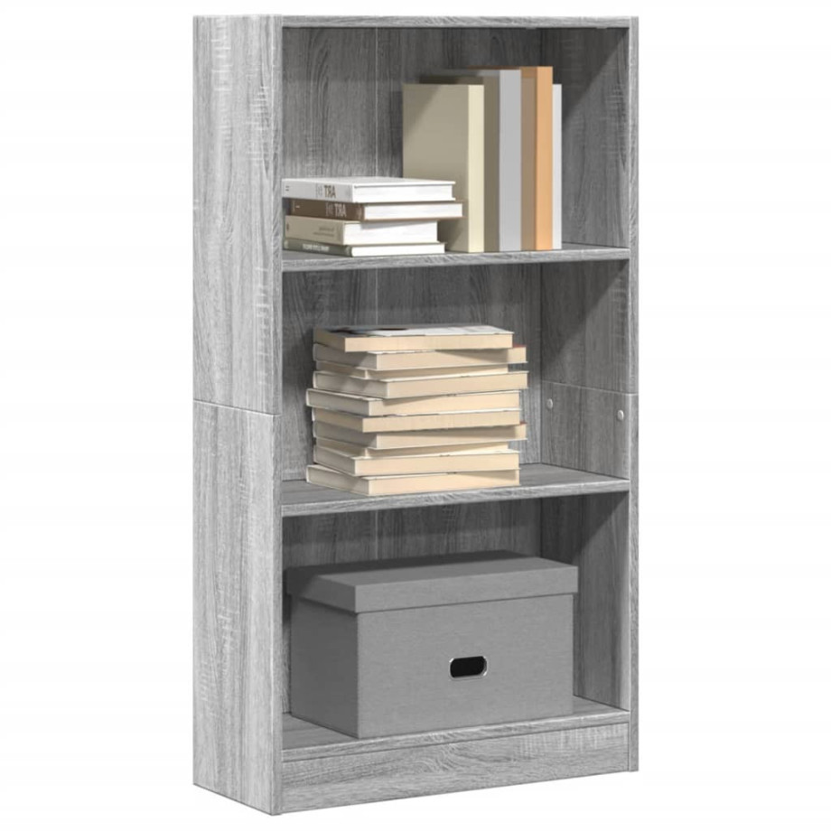 vidaXL Boekenkast 60x24x109 cm bewerkt hout grijs sonoma eikenkleurig afbeelding 1