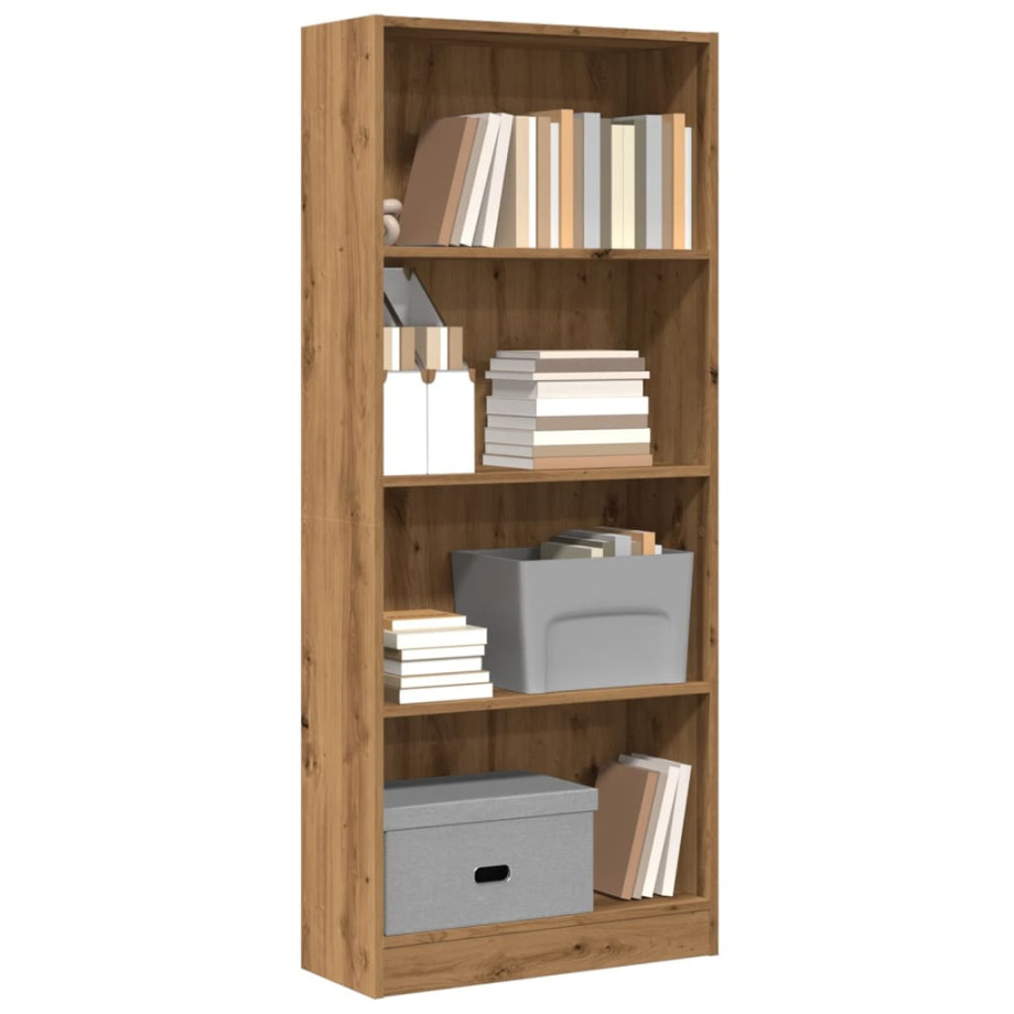 vidaXL Boekenkast 60x24x143 cm bewerkt hout artisanaal eikenkleurig afbeelding 1