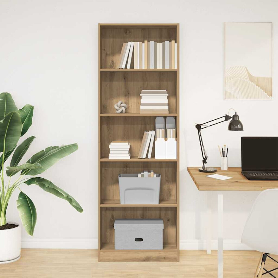 vidaXL Boekenkast Artisian Oak 60x24x176 cm bewerkt hout afbeelding 1