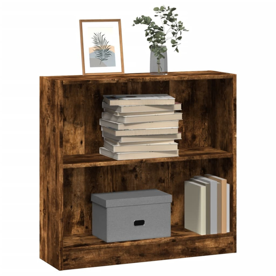 vidaXL Boekenkast 80x24x76 cm bewerkt hout gerookt eikenkleurig afbeelding 1