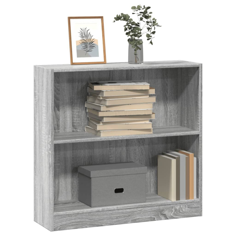 vidaXL Boekenkast 80x24x76 cm bewerkt hout grijs sonoma eikenkleurig afbeelding 1