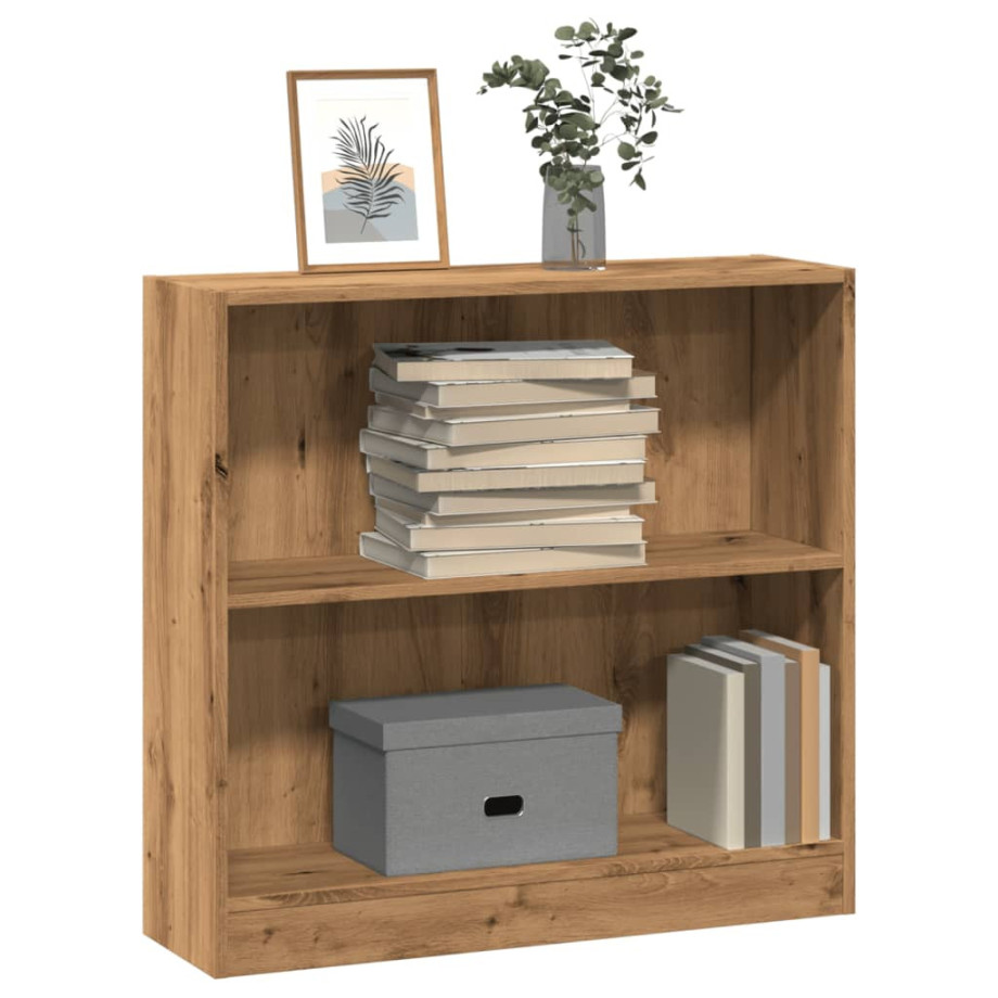 vidaXL Boekenkast 80x24x76 cm bewerkt hout artisanaal eikenkleurig afbeelding 1