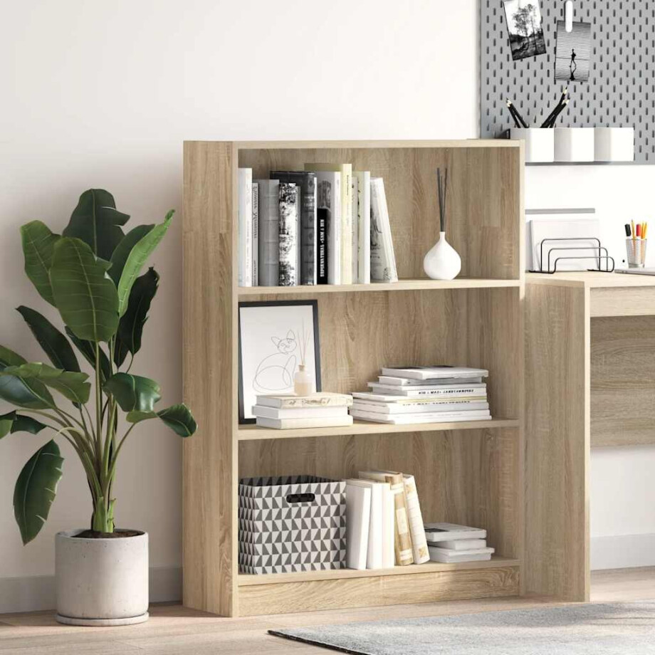 vidaXL Boekenkast 80x24x109 cm bewerkt hout sonoma eikenkleurig vidaXL Boekenkast 80x24x109 cm bewerkt hout sonoma eikenkleurig afbeelding 1