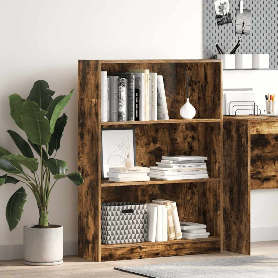 vidaXL Boekenkast 80x24x109 cm bewerkt hout gerookt eikenkleurig vidaXL Boekenkast 80x24x109 cm bewerkt hout gerookt eikenkleurig afbeelding 1