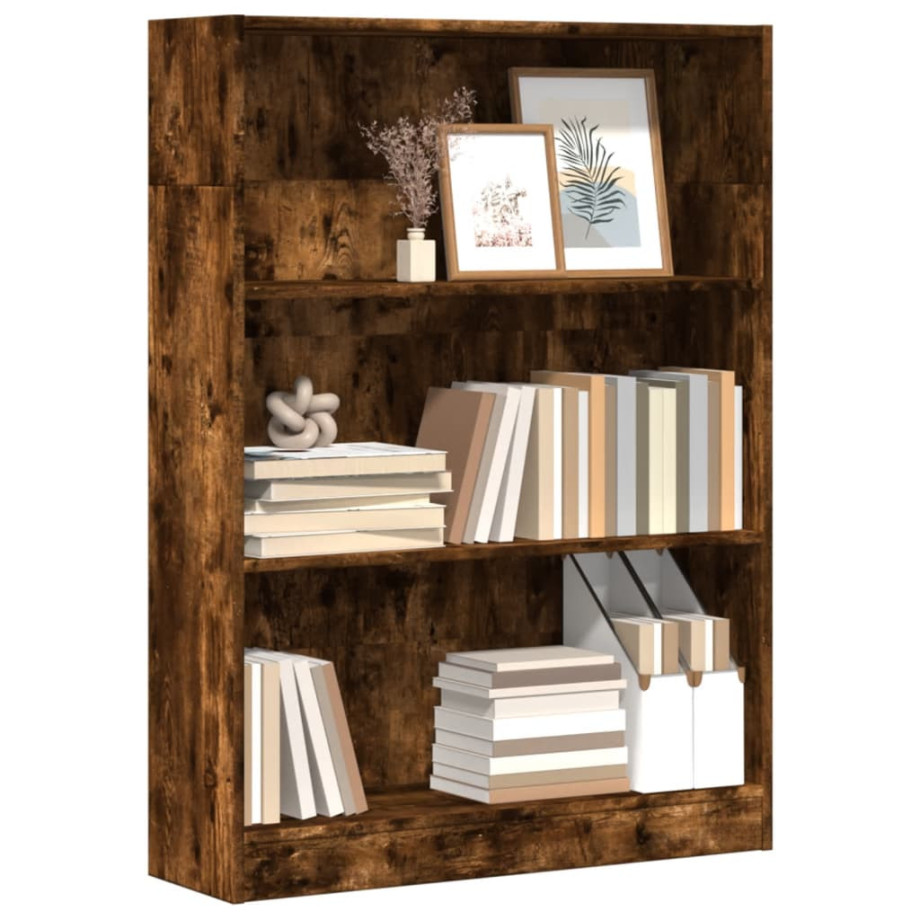 vidaXL Boekenkast 80x24x109 cm bewerkt hout gerookt eikenkleurig afbeelding 1