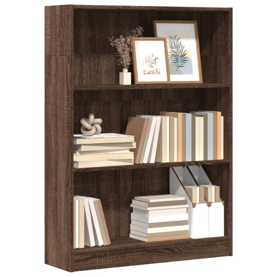 vidaXL Boekenkast 80x24x109 cm bewerkt hout bruin eikenkleur afbeelding 1