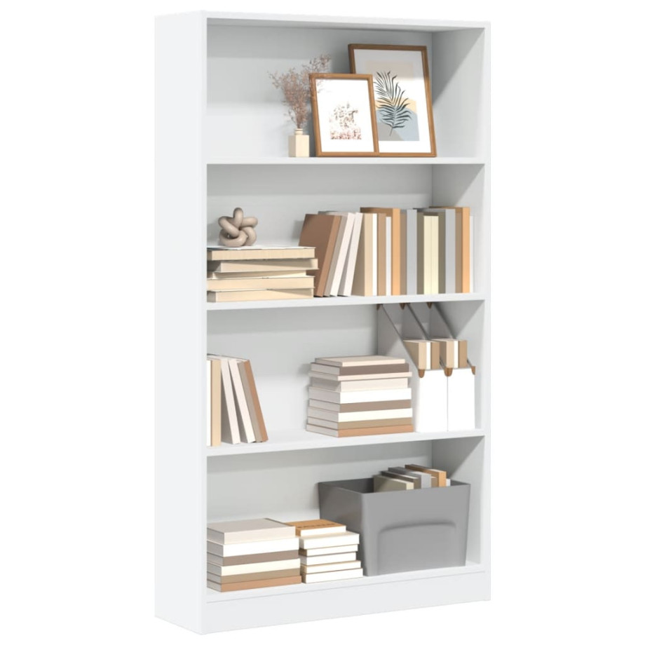 vidaXL Boekenkast 80x24x143 cm bewerkt hout wit afbeelding 1