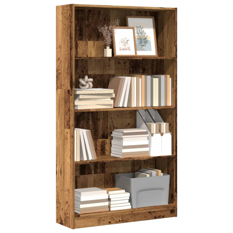 vidaXL Boekenkast 80x24x143 cm bewerkt hout oud houtkleurig afbeelding 1