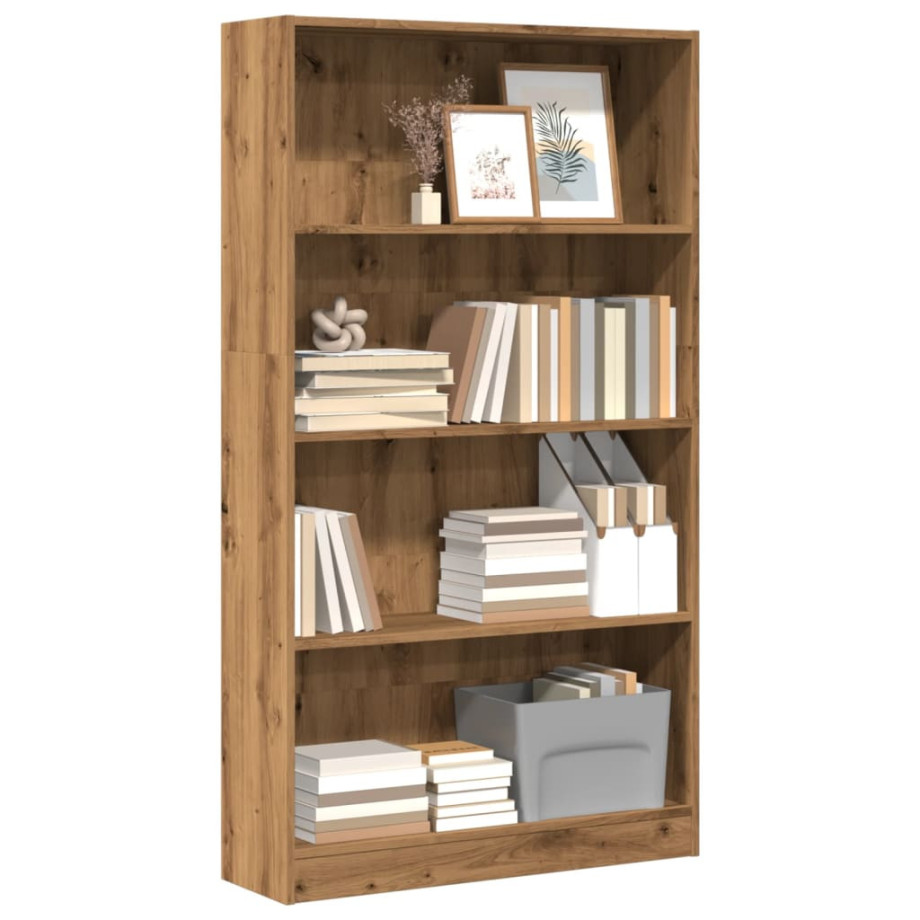 vidaXL Boekenkast 80x24x143 cm bewerkt hout artisanaal eikenkleurig afbeelding 1