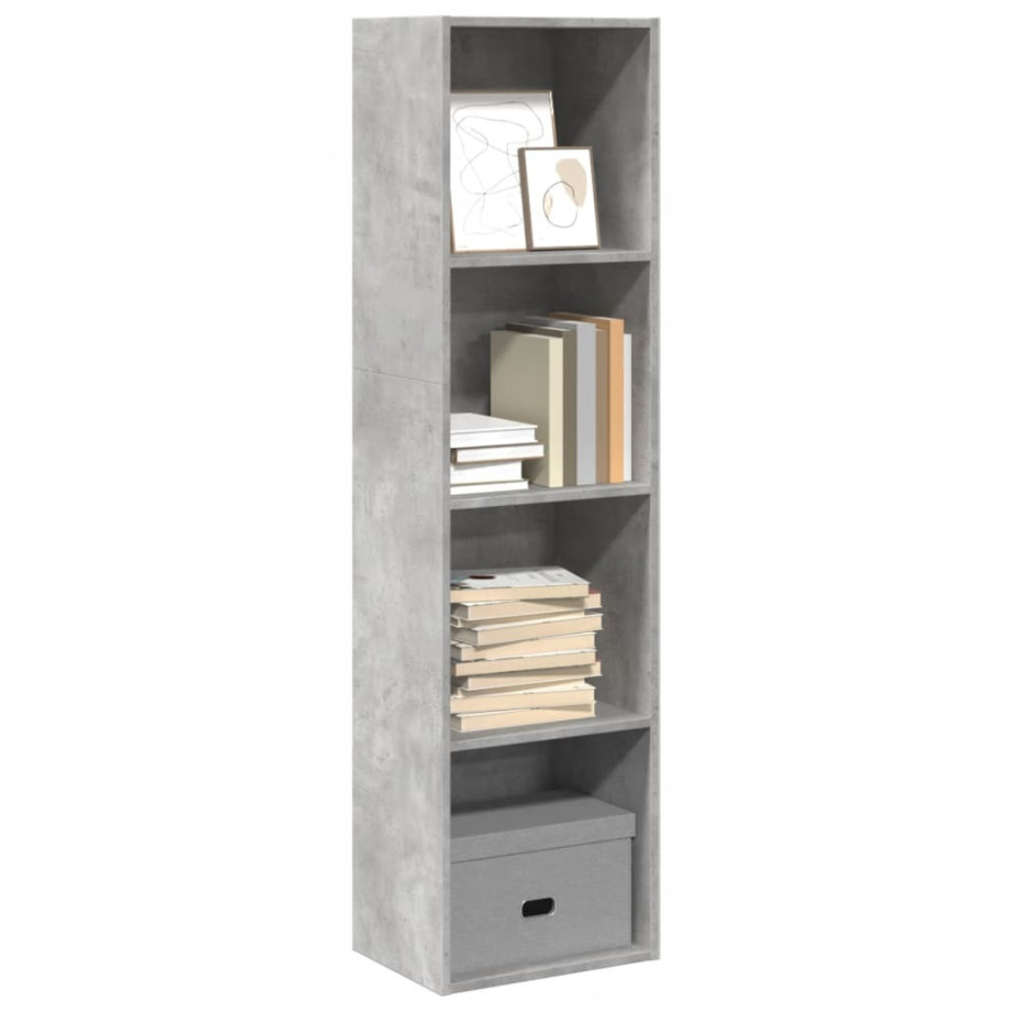 vidaXL Boekenkast 40x30x152 cm bewerkt hout betongrijs afbeelding 1