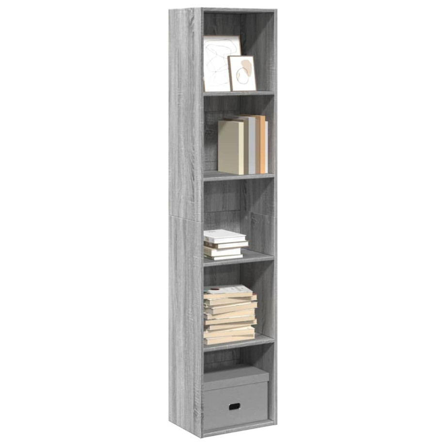 vidaXL Boekenkast 40x30x189 cm bewerkt hout grijs sonoma eikenkleurig afbeelding 1