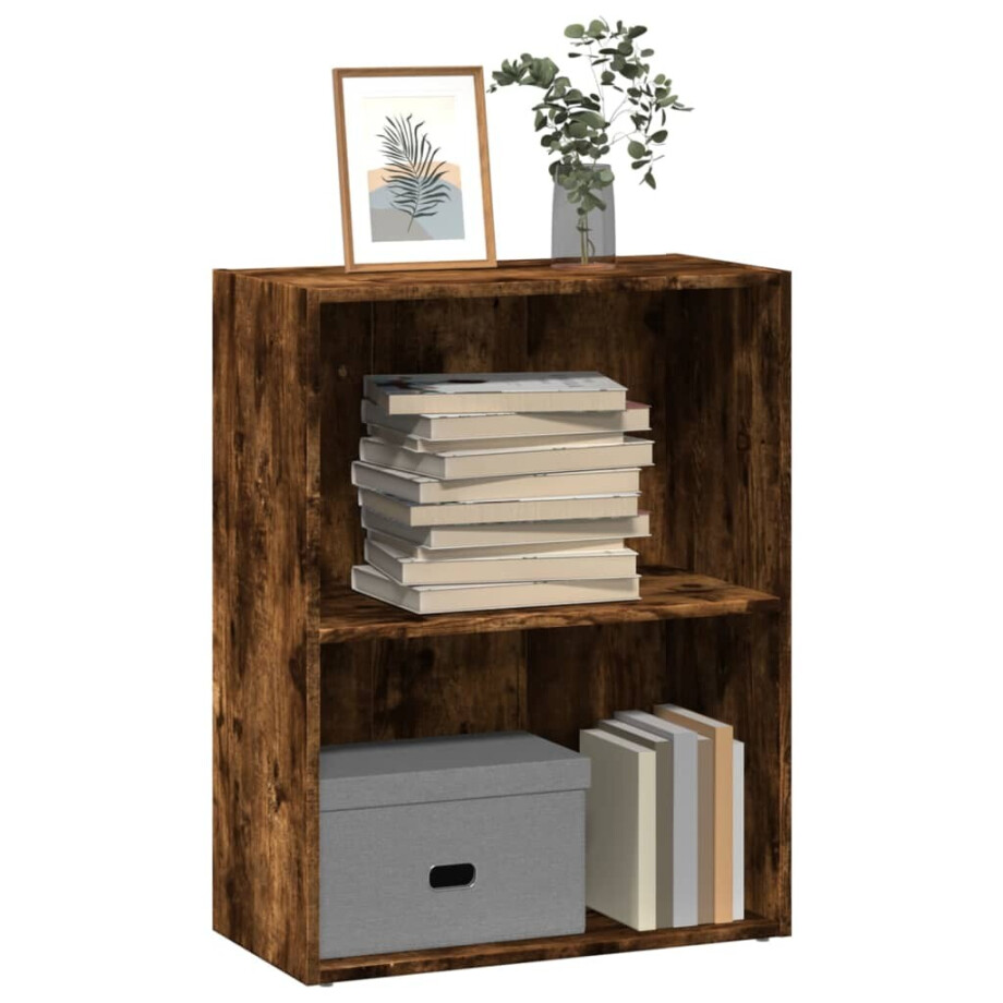 vidaXL Boekenkast 60x30x77 cm bewerkt hout gerookt eikenkleurig afbeelding 1