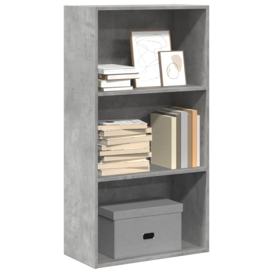 vidaXL Boekenkast 60x30x114 cm bewerkt hout betongrijs afbeelding 1