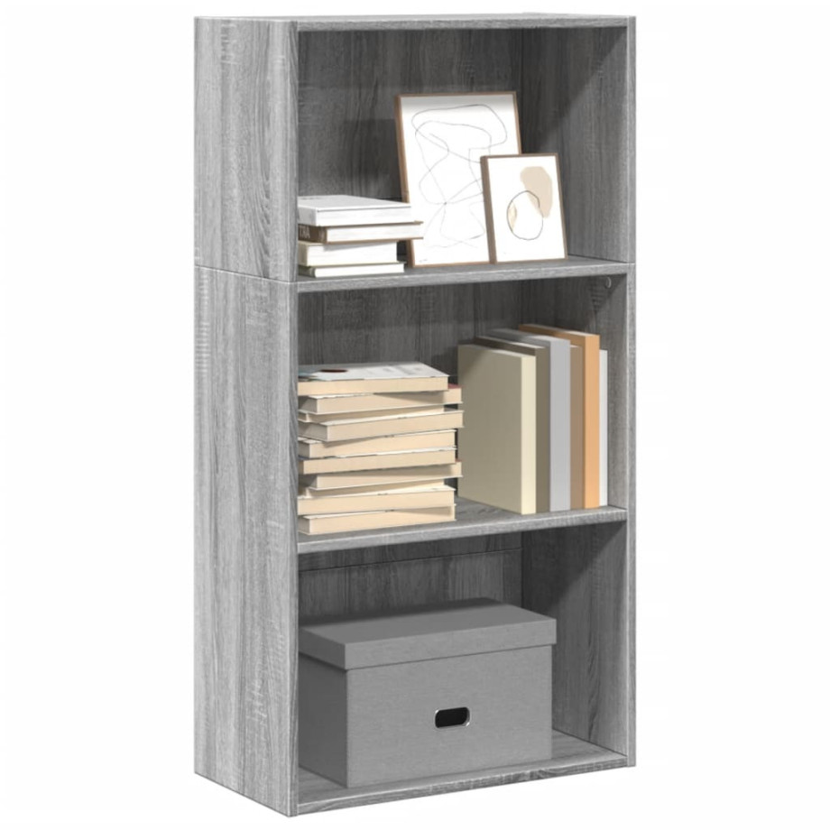 vidaXL Boekenkast 60x30x114 cm bewerkt hout grijs sonoma eikenkleurig afbeelding 1