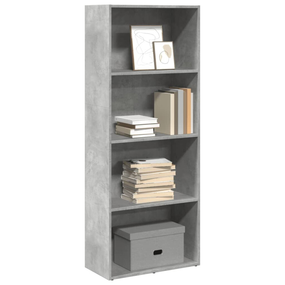 vidaXL Boekenkast 60x30x152 cm bewerkt hout betongrijs vidaXL Boekenkast 60x30x152 cm bewerkt hout betongrijs afbeelding 1