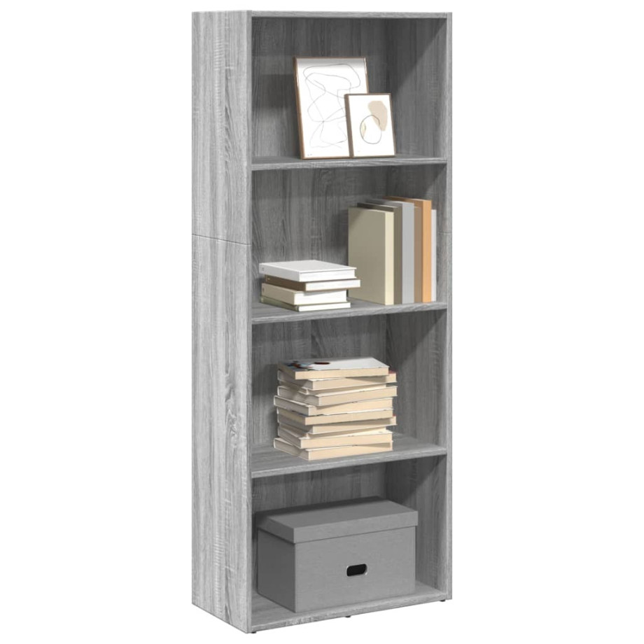 vidaXL Boekenkast 60x30x152 cm bewerkt hout grijs sonoma eikenkleurig afbeelding 1