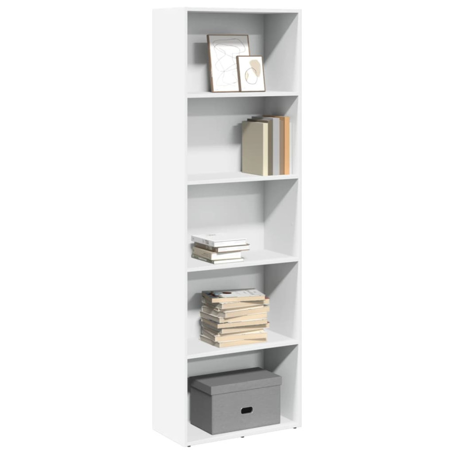 vidaXL Boekenkast 60x30x189 cm bewerkt hout wit afbeelding 1