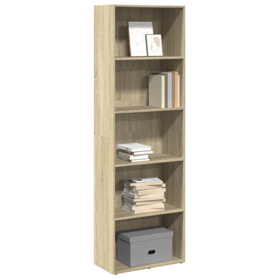 vidaXL Boekenkast 60x30x189 cm bewerkt hout sonoma eikenkleurig afbeelding 1
