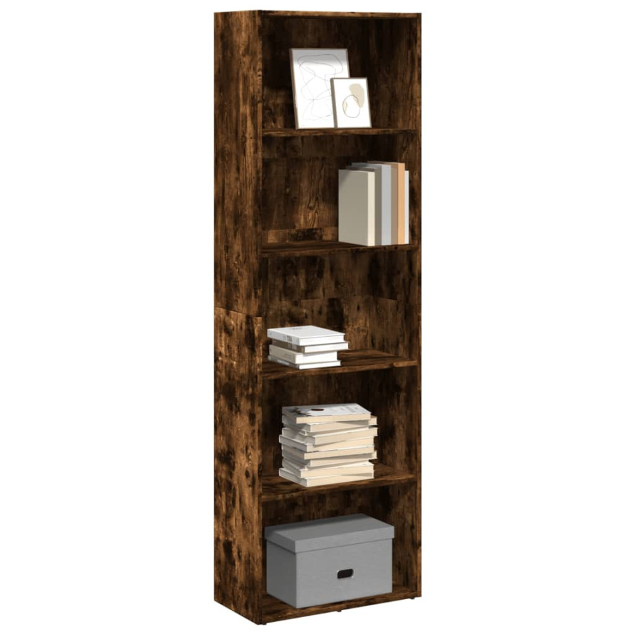 vidaXL Boekenkast 60x30x189 cm bewerkt hout gerookt eikenkleurig afbeelding 1