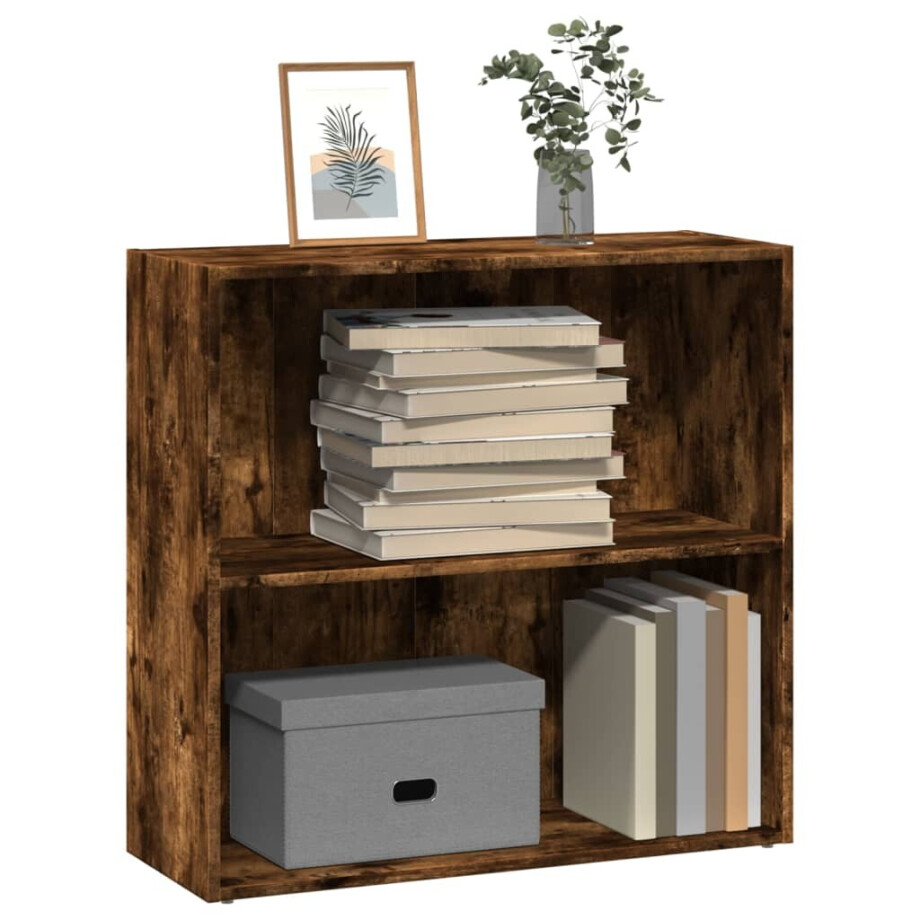 vidaXL Boekenkast 80x30x77 cm bewerkt hout gerookt eikenkleurig afbeelding 1