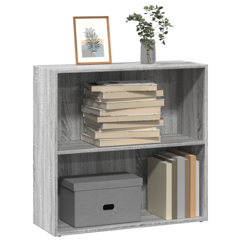 vidaXL Boekenkast 80x30x77 cm bewerkt hout grijs sonoma eikenkleurig afbeelding 1