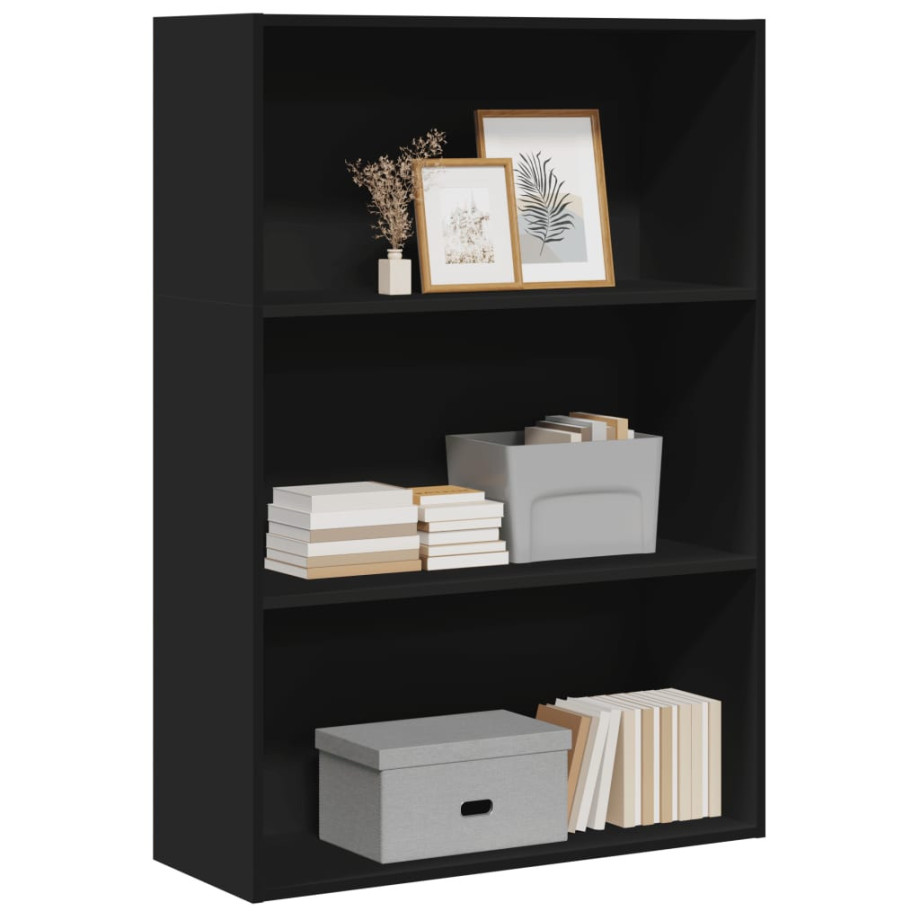 vidaXL Boekenkast 80x30x114 cm bewerkt hout zwart afbeelding 1