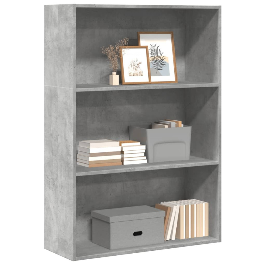 vidaXL Boekenkast 80x30x114 cm bewerkt hout betongrijs afbeelding 1