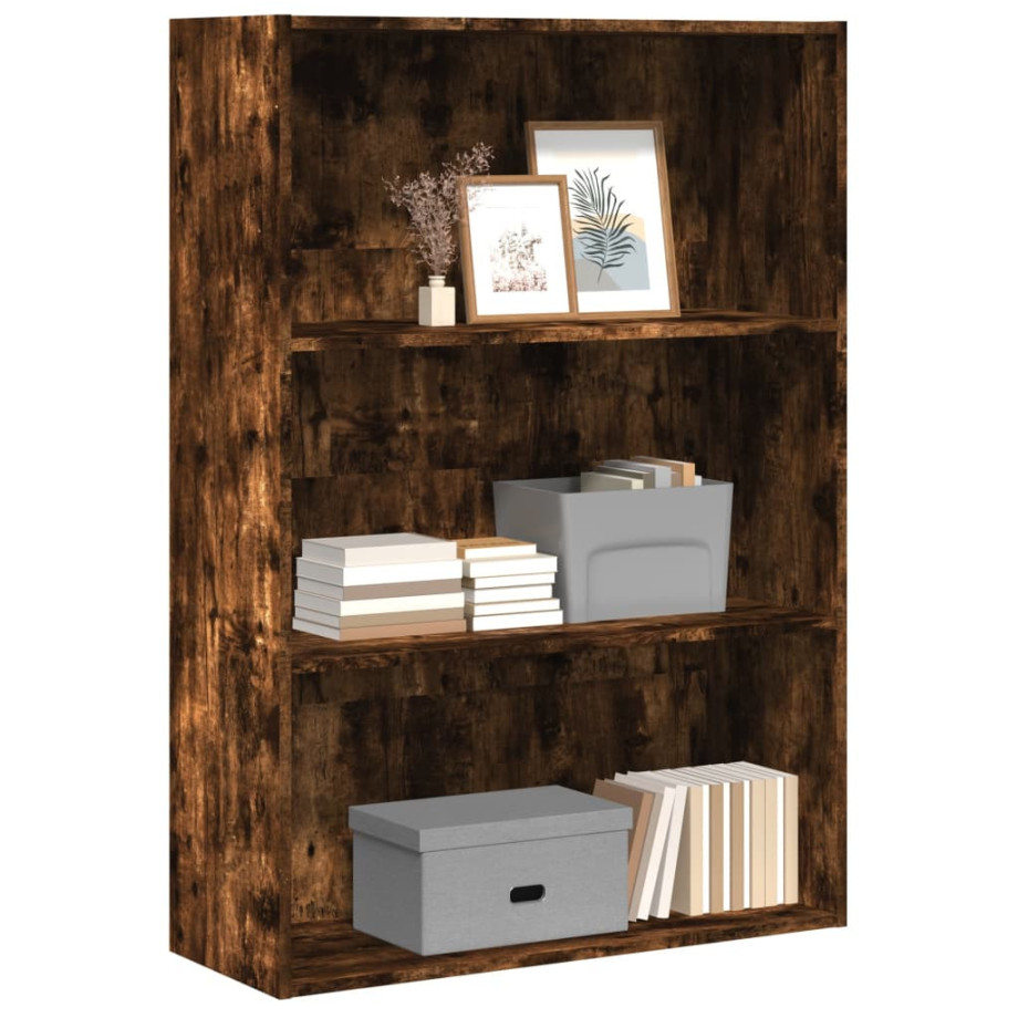 vidaXL Boekenkast 80x30x114 cm bewerkt hout gerookt eikenkleurig afbeelding 1