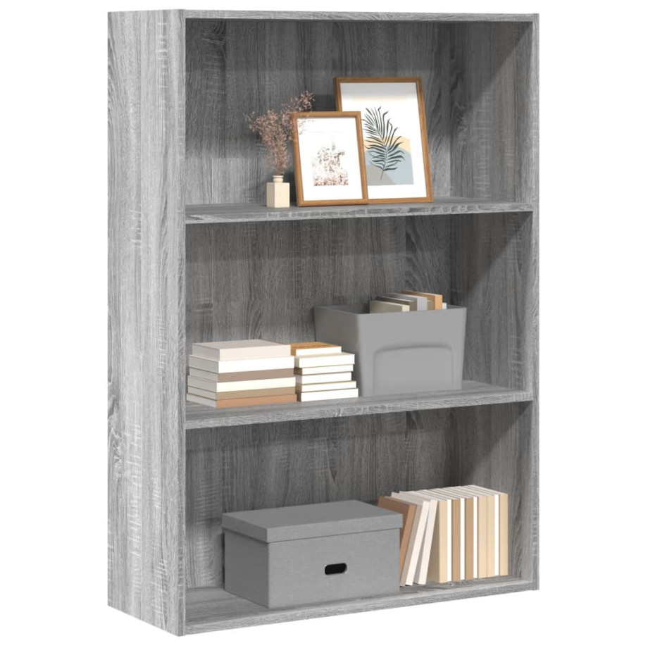 vidaXL Boekenkast 80x30x114 cm bewerkt hout grijs sonoma eikenkleurig afbeelding 1