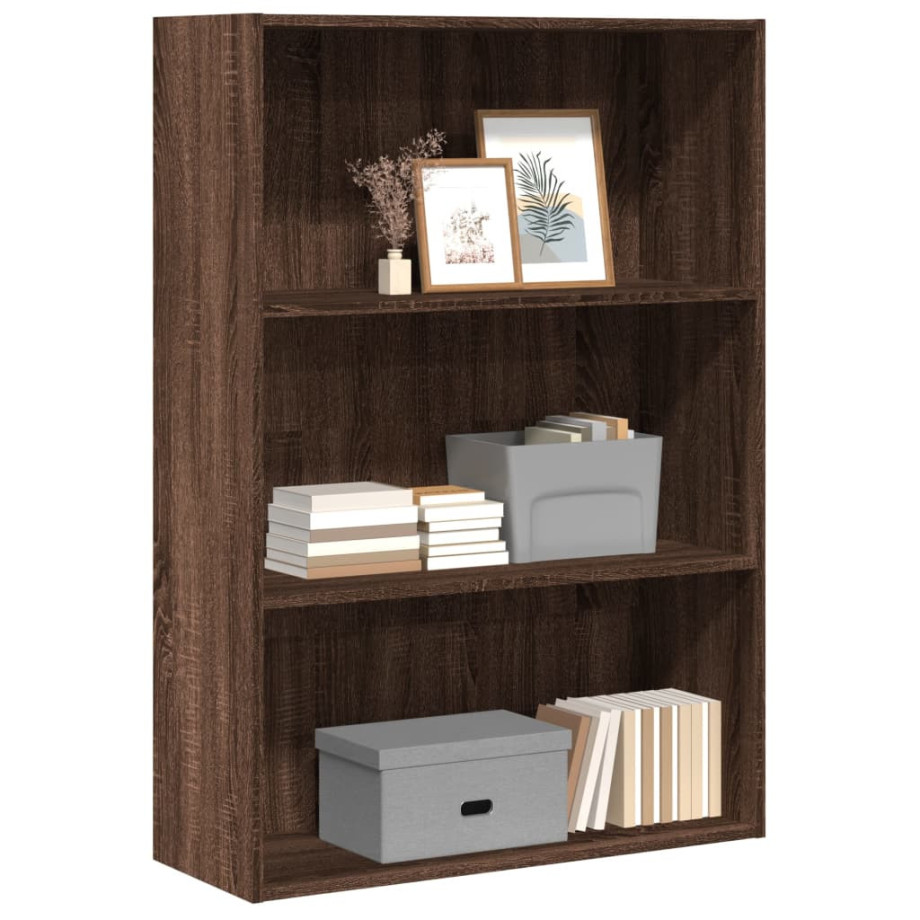 vidaXL Boekenkast 80x30x114 cm bewerkt hout bruin eikenkleurig afbeelding 1