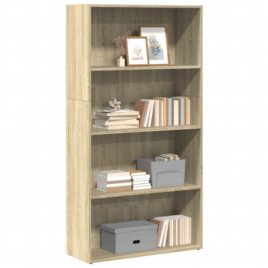 vidaXL Boekenkast 80x30x152 cm bewerkt hout sonoma eikenkleurig vidaXL Boekenkast 80x30x152 cm bewerkt hout sonoma eikenkleurig afbeelding 1