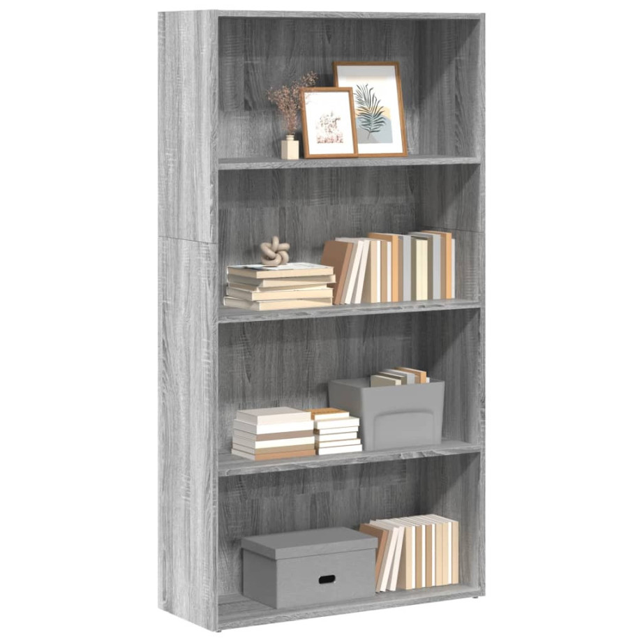 vidaXL Boekenkast 80x30x152 cm bewerkt hout grijs sonoma eikenkleurig afbeelding 1