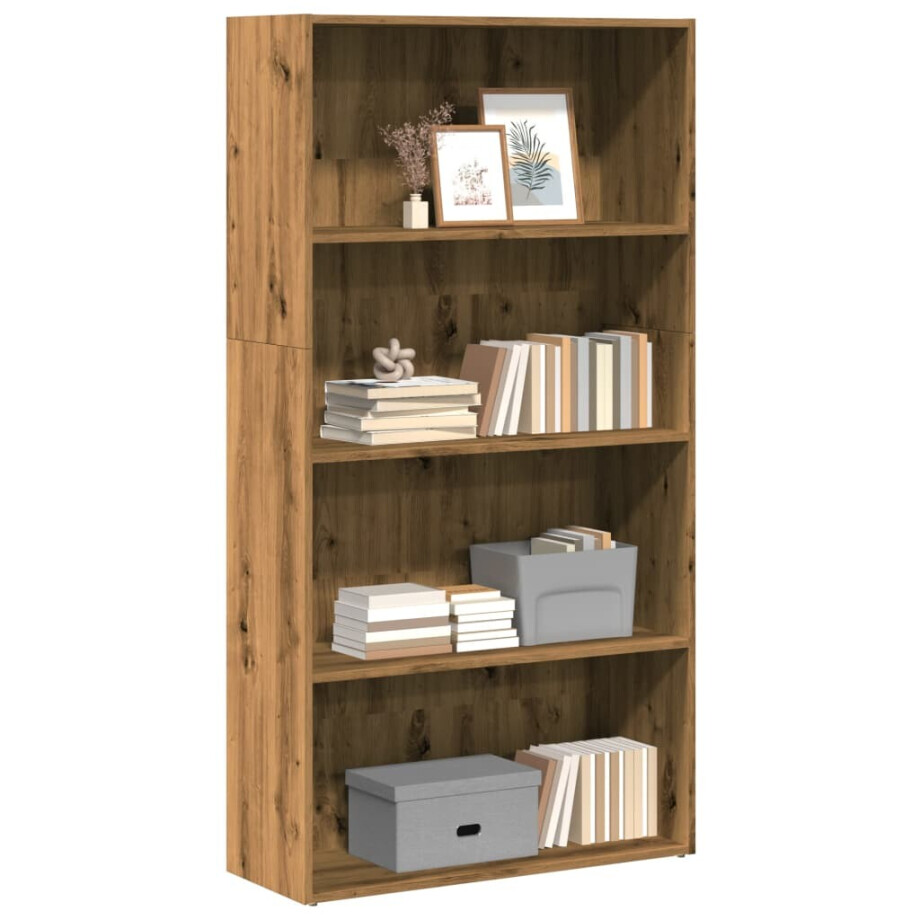 vidaXL Boekenkast 80x30x152 cm bewerkt hout artisanaal eikenkleurig afbeelding 1